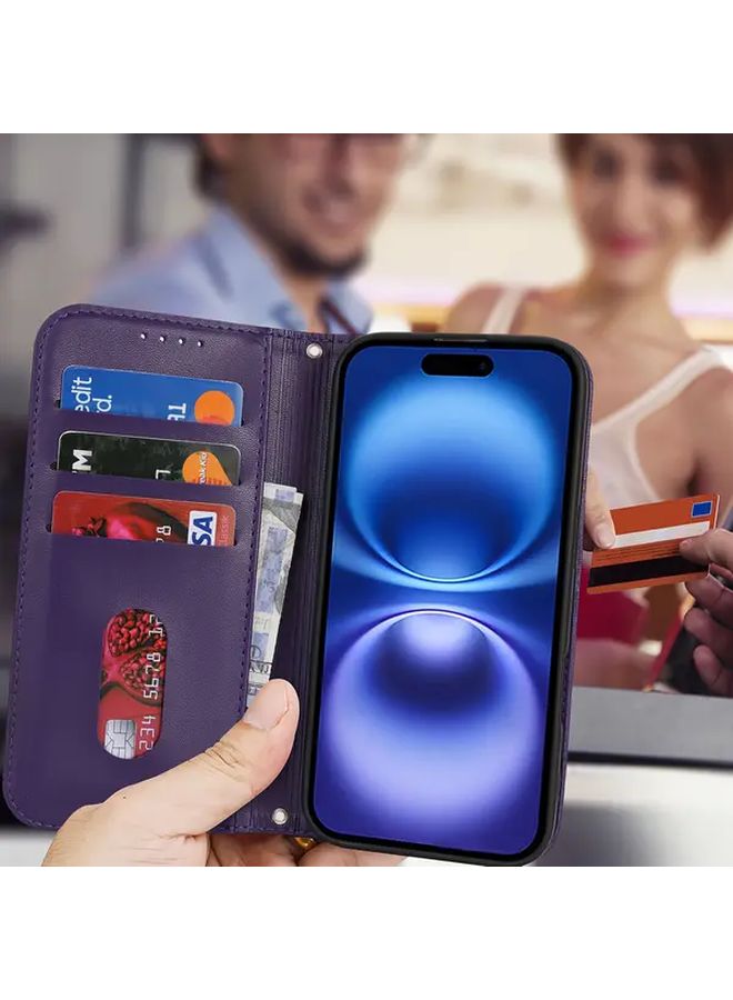 Yellow Wallet Case For iPhone 15 Plus With RFID Blocking Card Holder Magnetic Flip Cover - Image 2