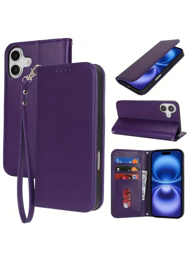 Yellow Wallet Case For iPhone 15 Plus With RFID Blocking Card Holder Magnetic Flip Cover - Image 1