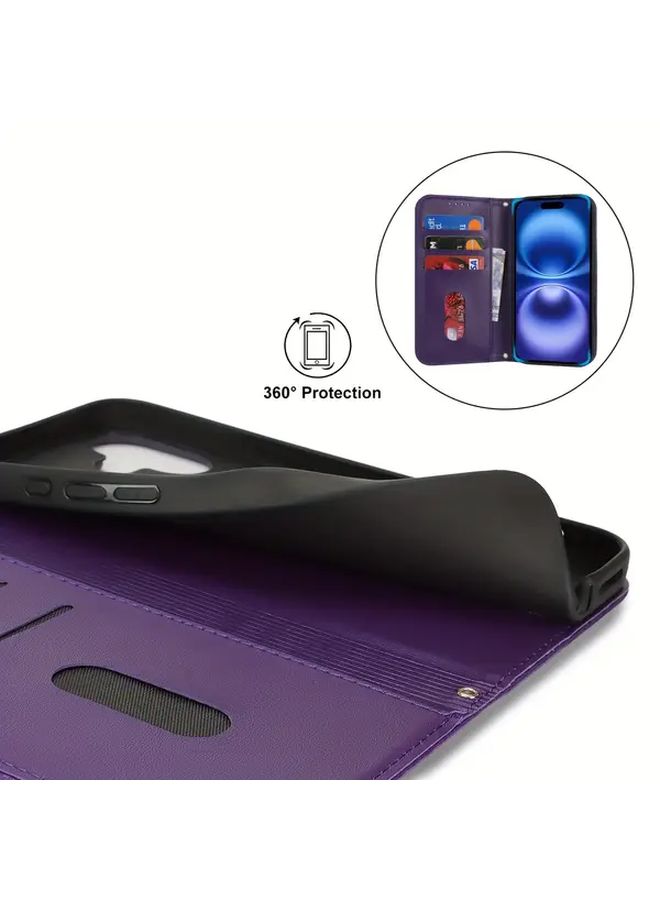 Yellow Wallet Case For iPhone 15 Plus With RFID Blocking Card Holder Magnetic Flip Cover - Image 3
