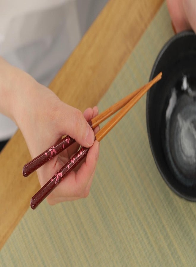 Terra Distribution Japanese Chopsticks Set of 2 Pairs [Made in Japan] - Metallic Foil Finish Lacquered Wooden Chopsticks (Cherry Blossom Delight 2prs (MK055)) - Image 3