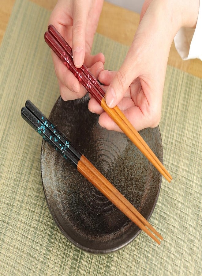 Terra Distribution Japanese Chopsticks Set of 2 Pairs [Made in Japan] - Metallic Foil Finish Lacquered Wooden Chopsticks (Cherry Blossom Delight 2prs (MK055)) - Image 4