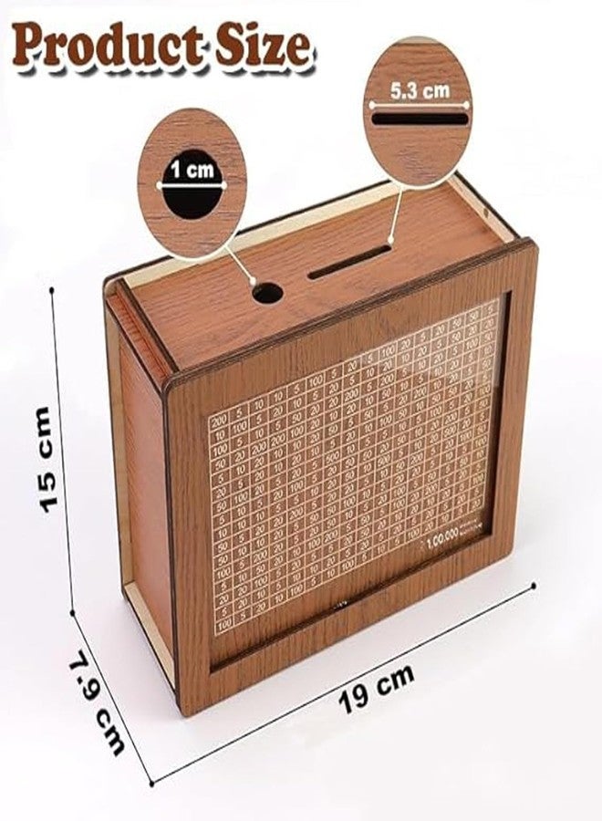 سنابترون صندوق توفير المال سنابترون للكبار 100000 - صندوق نقود، صندوق توفير نقود خشبي، صندوق توفير نقود 100000، صندوق لجمع النقود للكبار والصغار، صندوق توفير نقود صغير بسعة تخزين كبيرة 100000، صندوق تحدي - Image 2