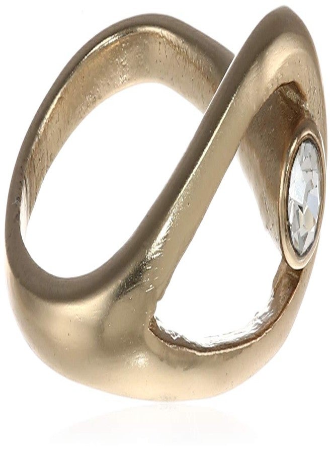Estele gold plated designer ring with one white stone trending for women - Image 1