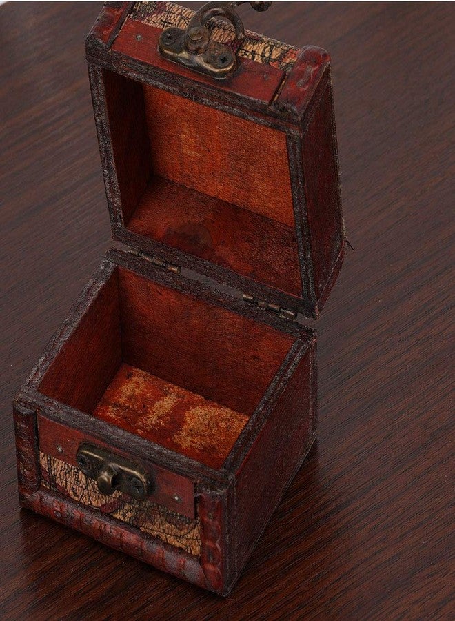 Vruping Vintage Wooden Jewelry Box, Retro Storage Box for Earrings Rings, Decorative Trinket Chest, Home Decoration - Image 2