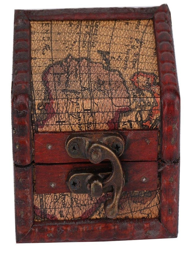 Vruping Vintage Wooden Jewelry Box, Retro Storage Box for Earrings Rings, Decorative Trinket Chest, Home Decoration - Image 1