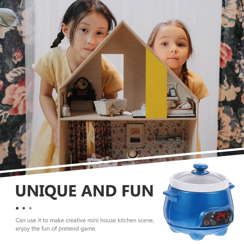 Blue Miniature Electric Rice Cooker Model Dollhouse Kitchen Decor Accessory - Image 5