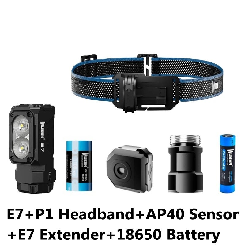 وبين مصباح يدوي Wuben E7 Headlamp 1800Lumens EDC Rechargeable Waterproof Magnetic Flashlight With 26650 Battery Outdoor Camping Running Lighting - Image 1