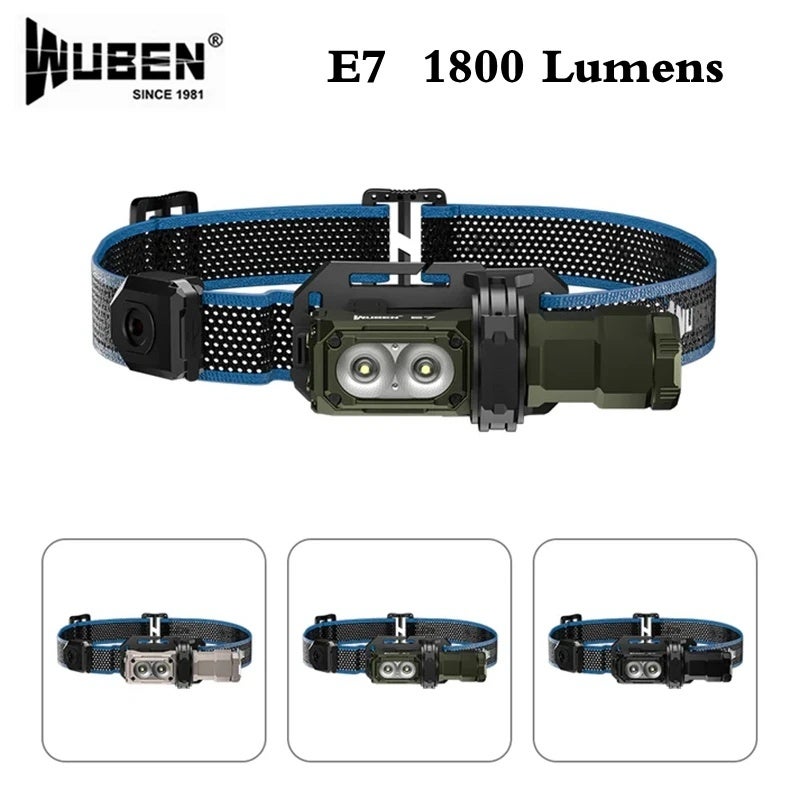 وبين مصباح يدوي Wuben E7 Headlamp 1800Lumens EDC Rechargeable Waterproof Magnetic Flashlight With 26650 Battery Outdoor Camping Running Lighting - Image 2