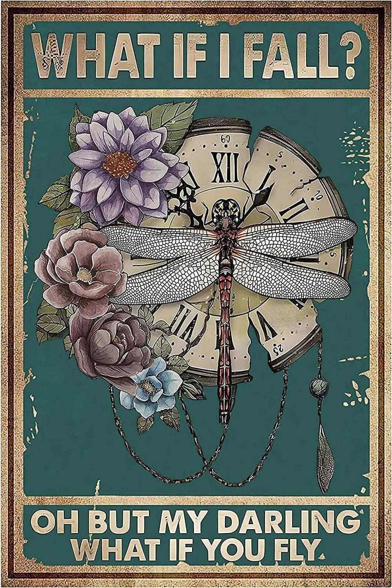 Bestylez Cottagecore Gifts Dark Vintage Cottagecore Wall Decor - Fall Decor - Cottagecore Home Forest Room Bedroom Kitchen Decor - What If I Fall Sign, 12 x 8 Inch (954) - Image 1