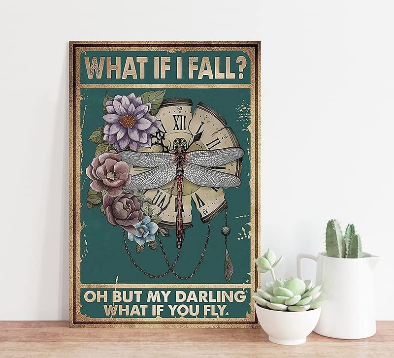 Bestylez Cottagecore Gifts Dark Vintage Cottagecore Wall Decor - Fall Decor - Cottagecore Home Forest Room Bedroom Kitchen Decor - What If I Fall Sign, 12 x 8 Inch (954) - Image 4