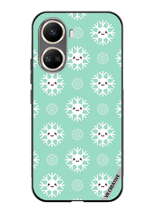 VR CREATIVE Protective Case Cover For Huawei Nova 10 SE Cute And Happy Snowflakes Characters Design Multicolour - Image 1