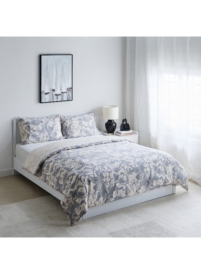 Home Box Aurora Heya 3-Piece Printed Cotton King Duvet Quilt Cover Set 220 x 220 cm  - Image 3