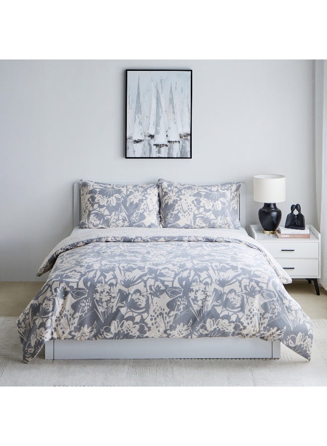 Home Box Aurora Heya 3-Piece Printed Cotton King Duvet Quilt Cover Set 220 x 220 cm - Image 3