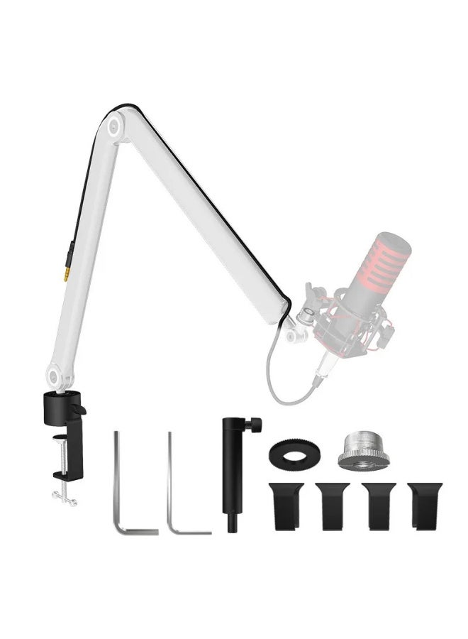 ZFSZ Professional Heavy-Duty Microphone Boom Arm with Extension Riser Pole, Desk-Mounted Suspension Stand, C-Clamp, and 5/8" Adapter for Studio, Streaming & Gaming - Image 1