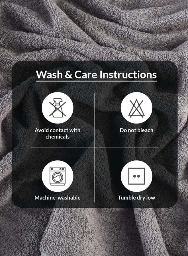 Kingston Premium Quality High Absorbent Bath Towel Set 2 Bath Towels 2 Hand Towels And 4 Wash Cloths Combo Pack of 8 Grey - Image 4
