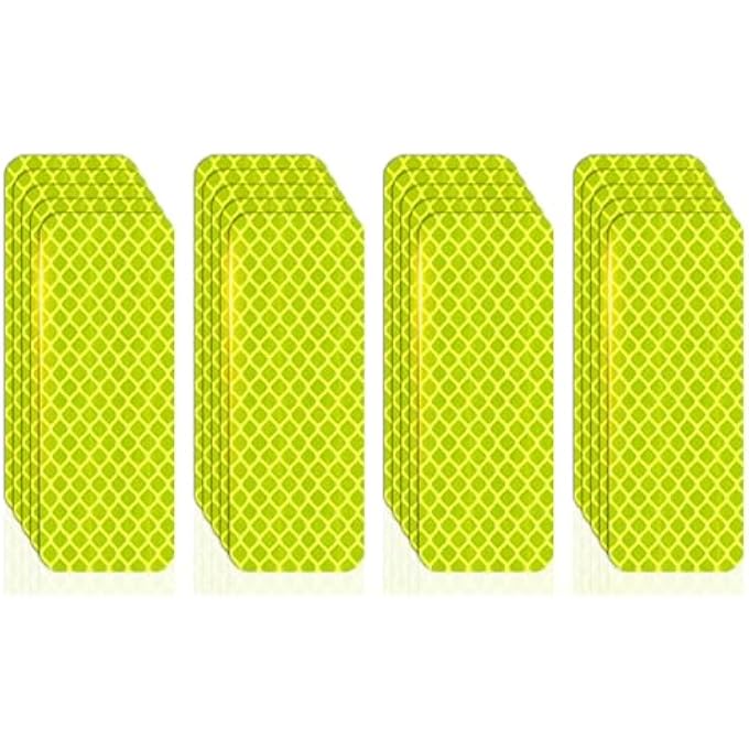20 PCS REFLECTIVE STICKERS MADE OF 3M DG3, SUPER REFLECTION, SAFETY REFLECTIVE TAPE FOR CAR TRAILER TRUCK BIKE MOTORCYCLE, FLUORESCENT YELLOW-GREEN, OUTDOOR WATERPROOF (3.15'' X 1.18'') - Image 1