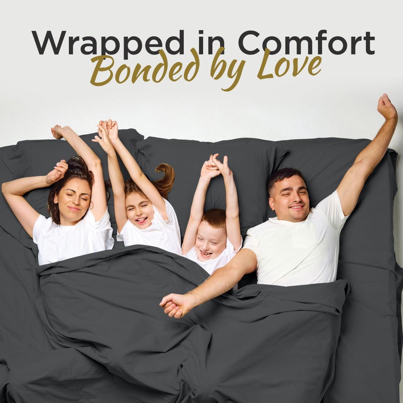 DESTINY CRESCENT BED Full XL 100% Microfiber Double Brushed Sheet Set - Extra-Soft  Breathable & Wrinkle-Free - 15"" Deep Pockets  54"" x 80"" - Ideal for Extra Long Full Beds - 4PC Set (Full XL  Black) - Image 3