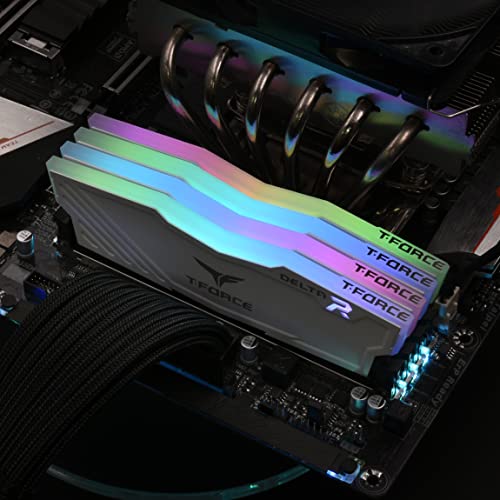 TEAMGROUP T-Force Delta RGB DDR4 16GB (2x8GB) 3600MHz (PC4-28800) CL18 Desktop Gaming Memory Module Ram TF4D416G3600HC18JDC01 - White - Image 2