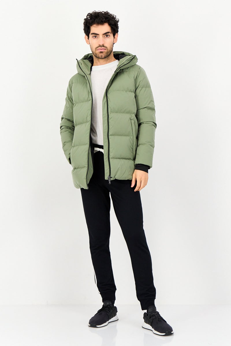 Reebok Men Brand Logo Outdoor Puffer Jacket, Green - Image 4