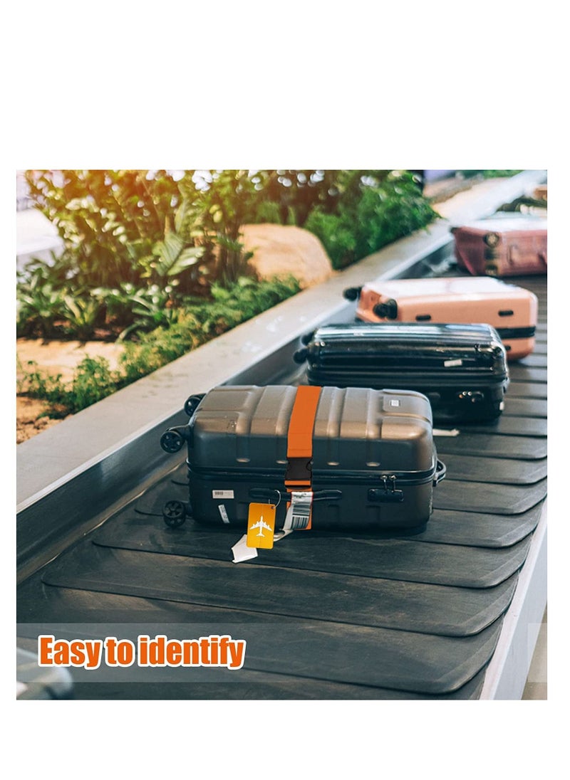 SYOSI Luggage Straps for Suitcases, Cargo Strap, 2pcs Travel Suitcase Straps with 2pcs Luggage Tags, Wide Adjustable Packing Straps with Buckle for Suitcase Luggage Baggage, 70 x 2 Inch Orange  - Image 2