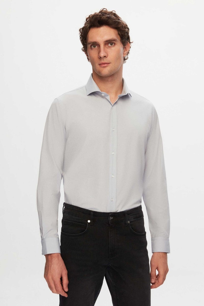 D'S DAMAT D'S Groom Ds Groom Slim Fit Anthracite Cotton Blend 2-Piece V Neck Knitwear and Shirt - Image 5