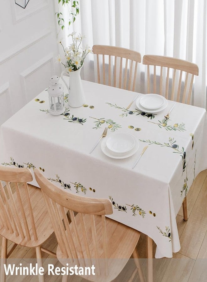 TruDelve Heavy Duty Vinyl Tablecloths Plastic Table Cloths for Kitchen Dining Table Wipeable PVC Waterproof Tablecloth for Square Tables (54"x 54", Olives) - Image 3