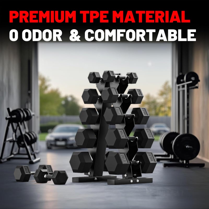 PAPABABE Hex Dumbbell Set of 2, 6 lb dumbbells pair, 6 Pound Weight Dumbbells for Women & Men, Hand Weights for Strength Training, Free Weights,pesas para ejercicios (6 Pair) - Image 5