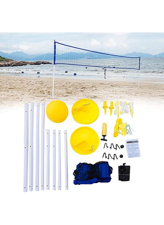 Generic - Volleyball Net Set Adjustable Folding Portable Volleyball Net with Pole Stand  Volleyball Carrying Bag Boundary Lines and Pump for Beach Grass Park Outdoor Locations - Image 1
