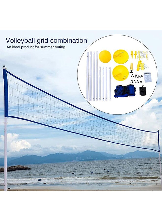Generic - Volleyball Net Set Adjustable Folding Portable Volleyball Net with Pole Stand  Volleyball Carrying Bag Boundary Lines and Pump for Beach Grass Park Outdoor Locations - Image 1