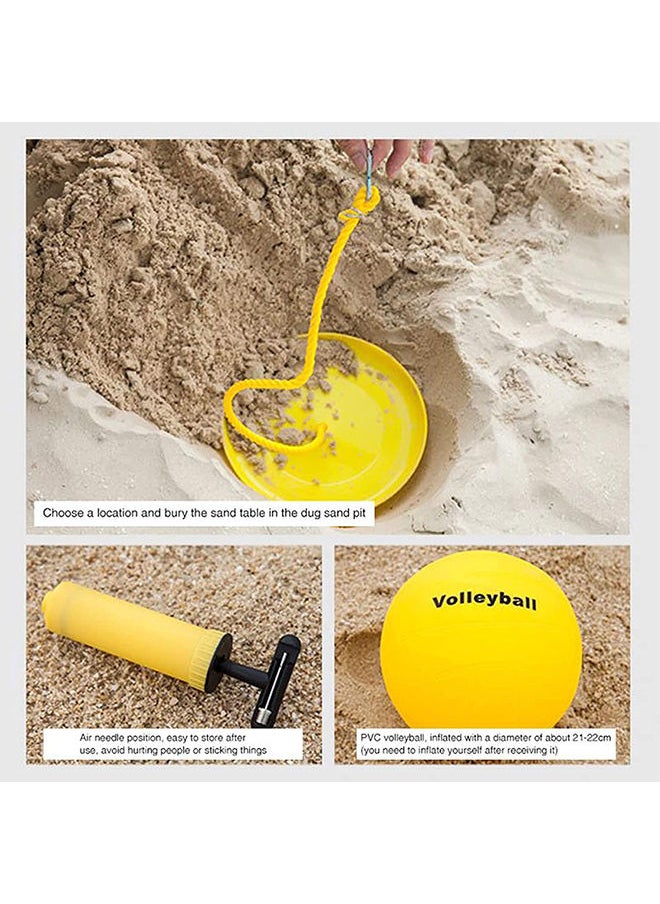 Generic - Volleyball Net Set Adjustable Folding Portable Volleyball Net with Pole Stand  Volleyball Carrying Bag Boundary Lines and Pump for Beach Grass Park Outdoor Locations - Image 1