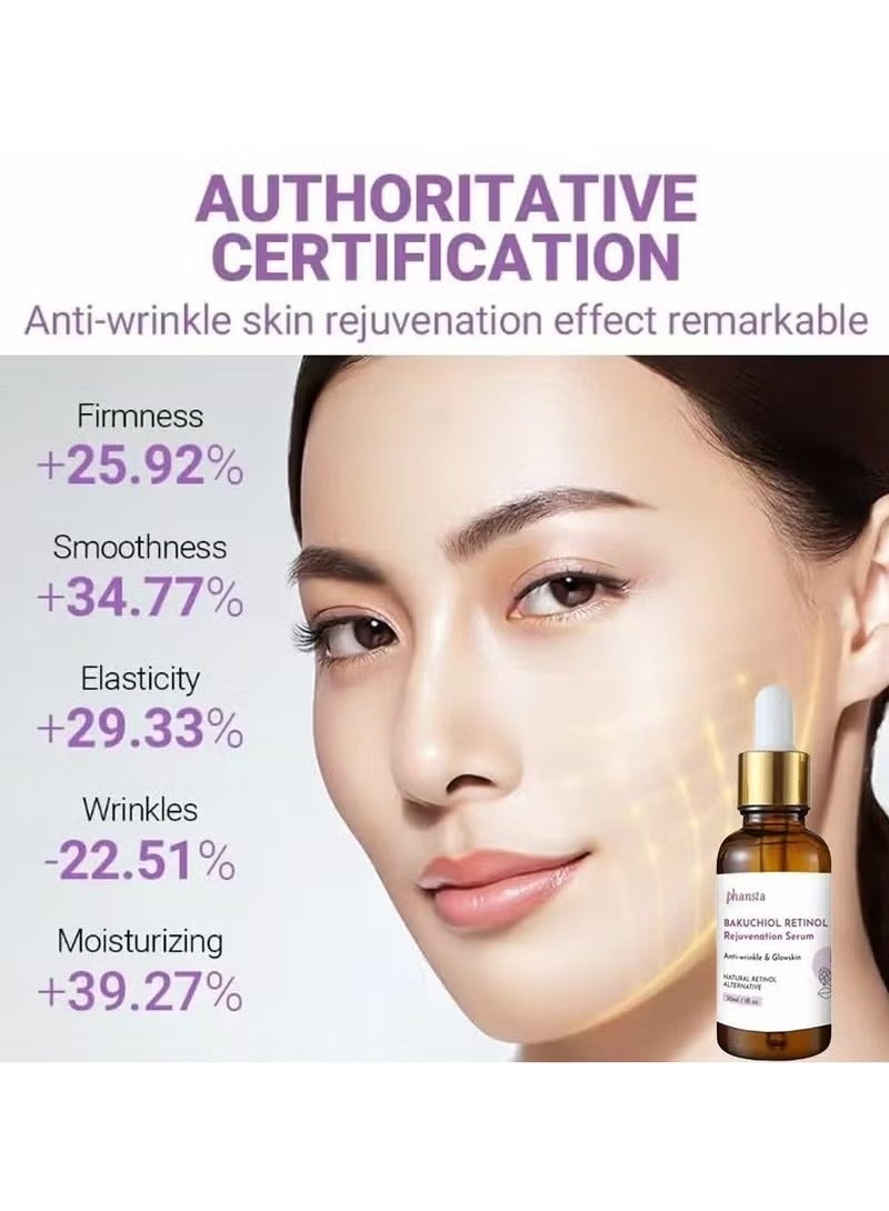 PHANSTA Bakuchiol Retinol Serum, Retinol Rejuvenation Serum for Anti-Wrinkles and Glowskin, Retinol Face Serum for Men & Women - Image 3