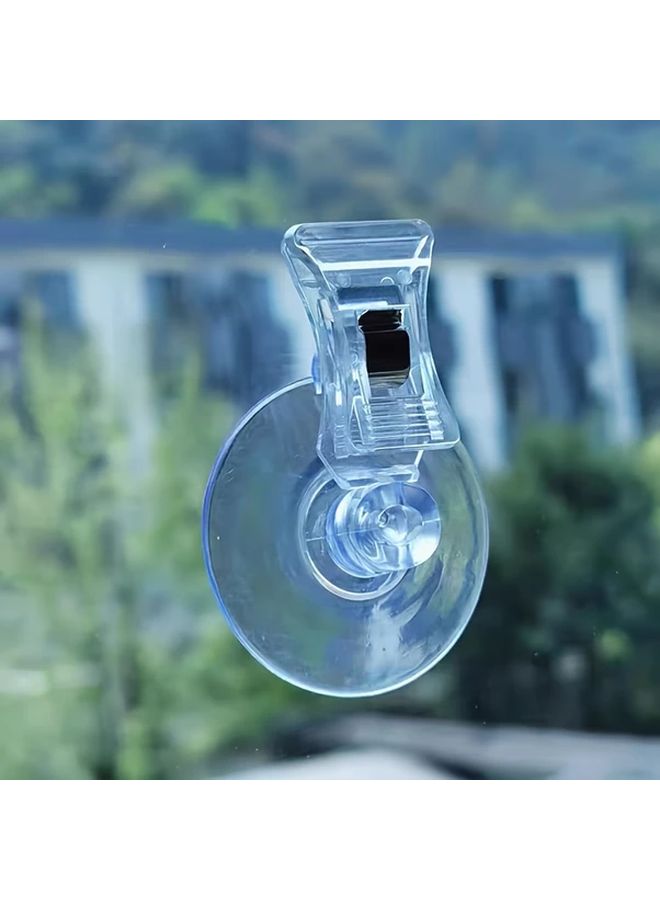2pcs Clear Adhesive Clips Heavy Duty Transparent Suction Cup Hooks Non Slip Grip - Image 2