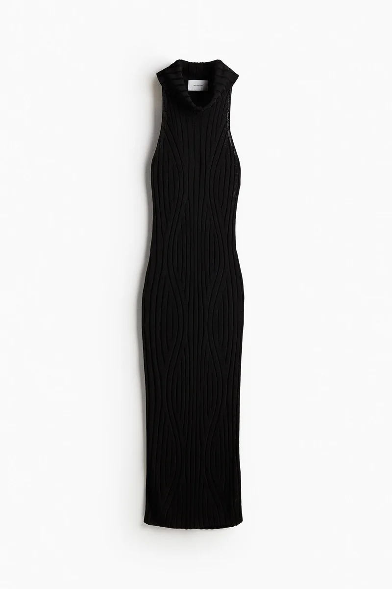 H&M Rib-knit polo-neck dress
