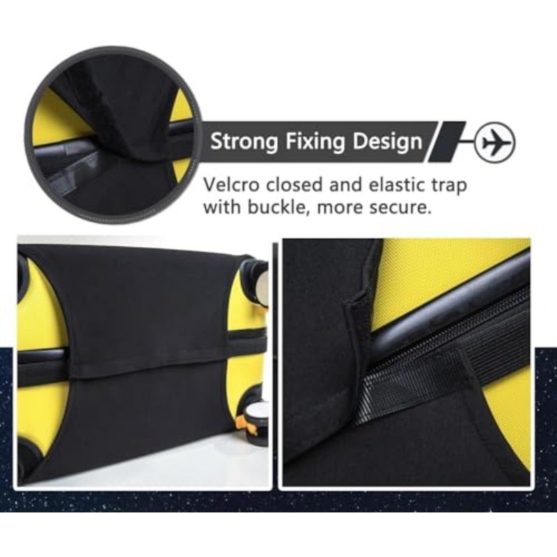 Bukela Elastic Luggage Cover Protector 2 Sizes S M Stretchable Washable Suitcase Protector Black Travel Accessory for 18-32 Inch Wheeled Bags - Durable Milk Silk Fabric M - Image 4