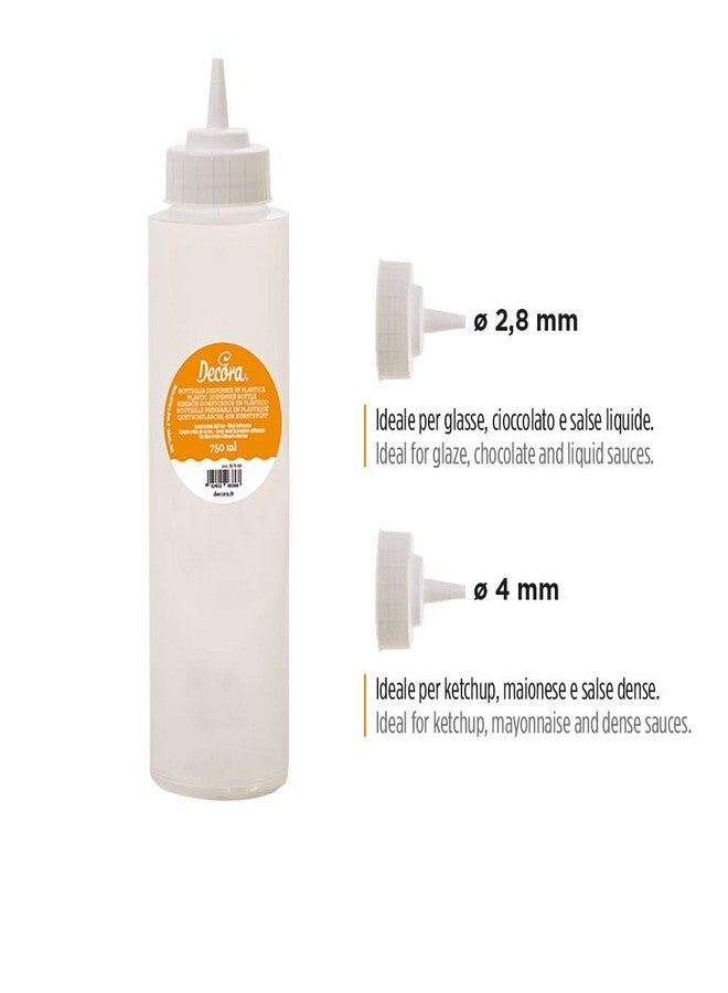 Decora Plastic Dispenser Squeeze Bottle 750 ML with Tips - Image 2