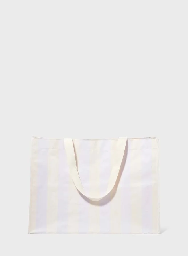SUNNY LIFE Carryall Beach Bag Rio Sun Pastel Lilac Stripe