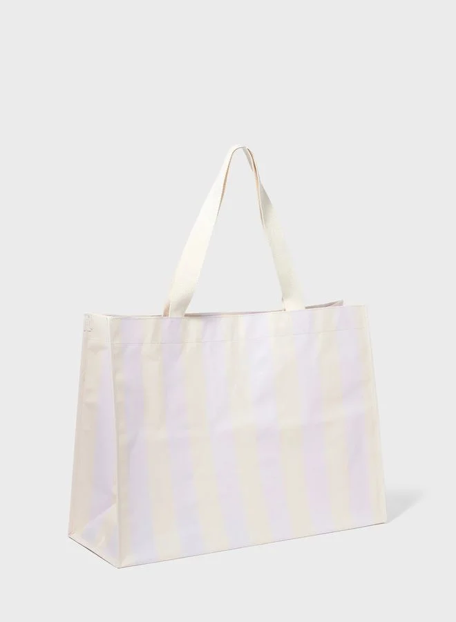 SUNNY LIFE Carryall Beach Bag Rio Sun Pastel Lilac Stripe