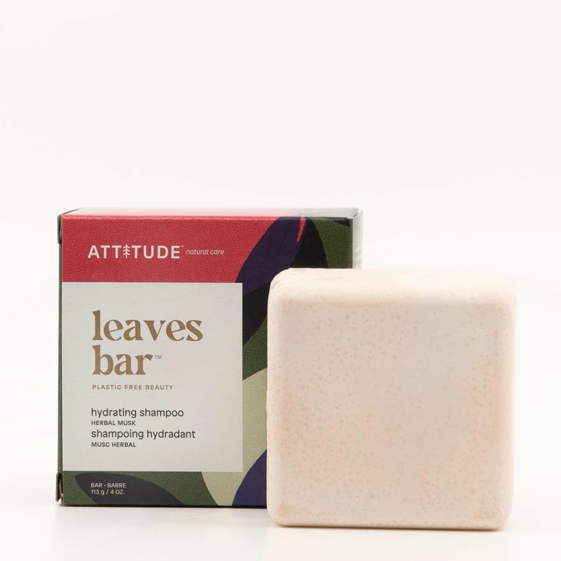 ATTITUDE Hydrating Shampoo Bar, Natural Origin, Ideal for Dry, Damaged Hair, Castor Oil, EWG Verified & Clean ingredients, Vegan, Herbal Musk, 4 Oz - Image 2