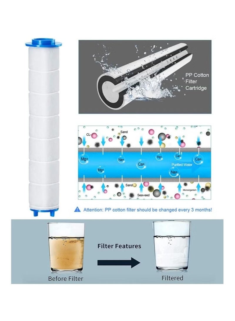 1 Shower Head and 5 Replacement PP Cotton, 3 Modes High Pressure Handheld Shower Room, Water-Saving Filter Shower Head, With Filter, Easy Installation - Image 4