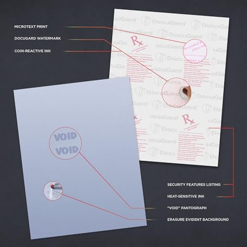 DocuGard Medical Security Papers, 24 lb Bond Weight, 8.5 x 11, Blue, 500/Ream - Image 2