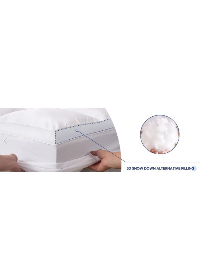 Dibaj Luxury Microfiber Mattress Topper 14cm Thick with 35cm Deep Elastic Skirt, Size 100×200 cm, Plush Soft Support for Healthy Restful Hotel-Style Sleep - Image 3