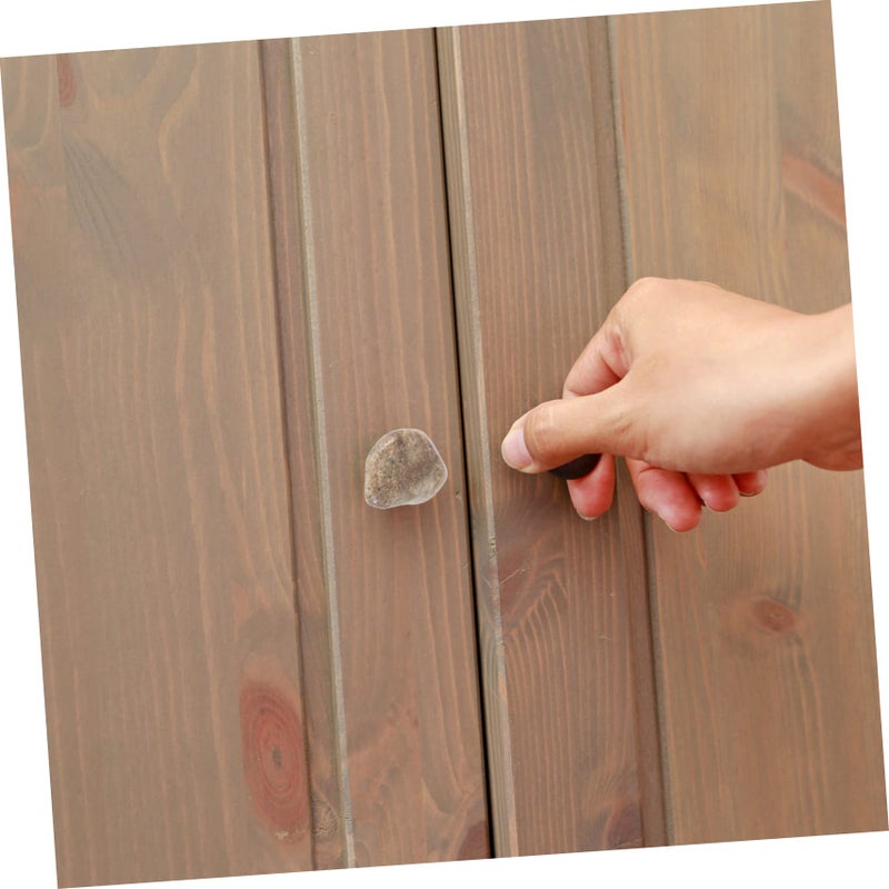 Natural Stone Handle With Metal Base Cabinet Pull For Doors And Windows Easy Install Furniture Accessory Durable Compact Design - Image 3