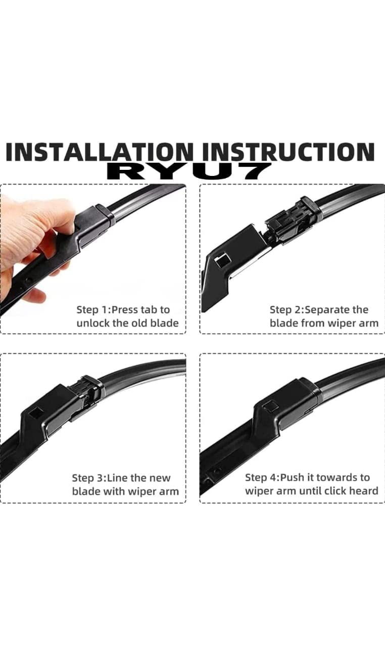 RYU7 Front Wiper Blades Fits For Q7 New 2016-2024 (4M) Pack of 2 - Image 4