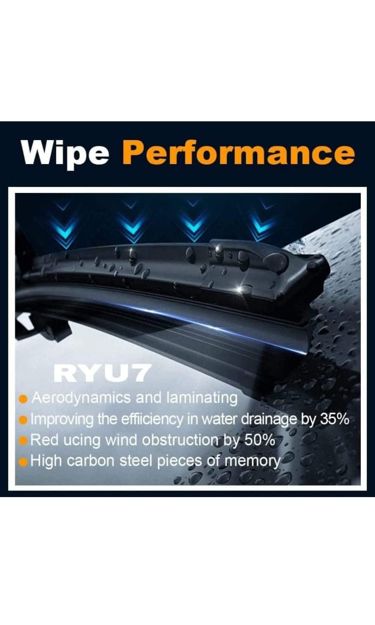 RYU7 Front Wiper Blades Fits For Q7 New 2016-2024 (4M) Pack of 2 - Image 2