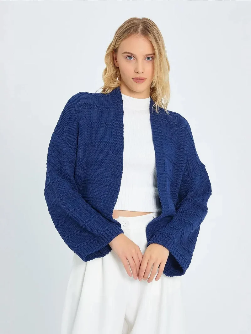 MixRay Mixray V-Neck Ribbed Knit Cardigan