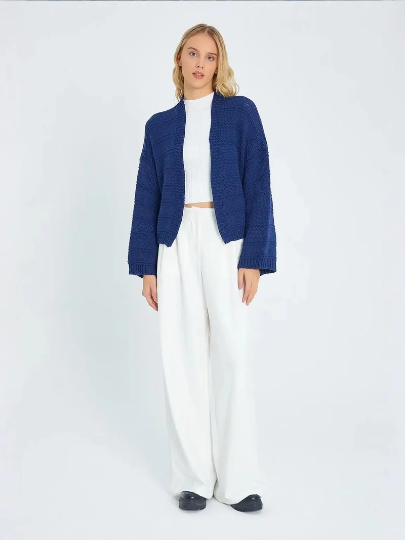 MixRay Mixray V-Neck Ribbed Knit Cardigan