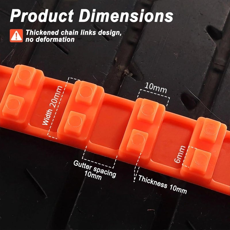 10 Pcs Non-Skid Snow Tire Chains for Suzuki Across Alto Baleno Celerio Ignis Jimny Kizashi Ignis, Non-Slip Winter Wheels Zip Tie, Emergency Tire Traction Chain for Pickup Truck Off-road SUV Car - Image 2