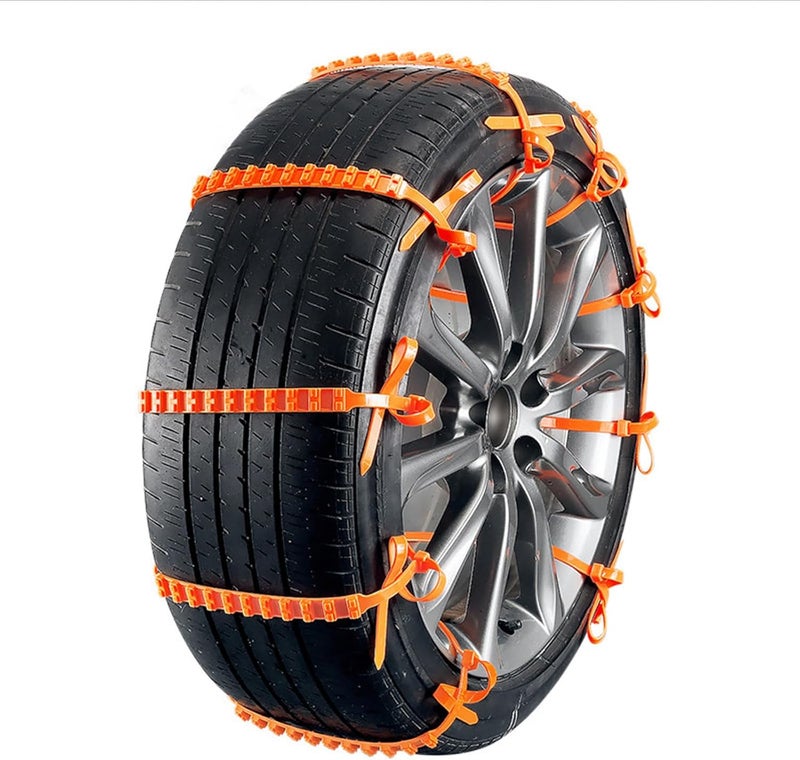 10 Pcs Non-Skid Snow Tire Chains for Suzuki Across Alto Baleno Celerio Ignis Jimny Kizashi Ignis, Non-Slip Winter Wheels Zip Tie, Emergency Tire Traction Chain for Pickup Truck Off-road SUV Car - Image 1