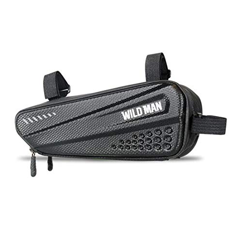 WILD MAN 1.2L Rainproof Hard Shell Bike Saddle Bag for Bicycle Triangle Frame Under Seat for Road Mountain Cycling (Black,ES4) - Image 1