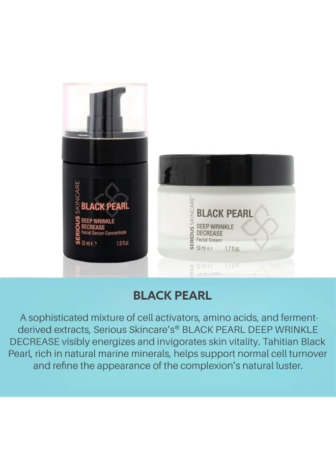 Serious Skincare سيروم مركز لتقليل التجاعيد العميقة من اللؤلؤ الأسود - يعزز تجديد خلايا البشرة - لؤلؤ أسود تاهيتي، بولي ببتيدات، وكافيار أسود - معادن بحرية - 1 أونصة (1 عبوة) - Image 2